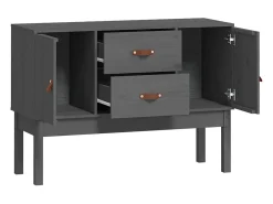 Aparador gris 110x40x78 cm Madera maciza de pino
