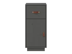 Aparador Gris 34x40x75 cm Madera Maciza de Pino