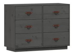 Aparador Gris 100x40x75 cm Madera Maciza de Pino