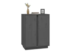 Aparador Gris 60x35x80 cm Madera Maciza de Pino