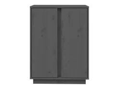 Aparador Gris 60x35x80 cm Madera Maciza de Pino