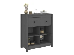 Aparador Gris 70x35x80 cm Madera Maciza de Pino