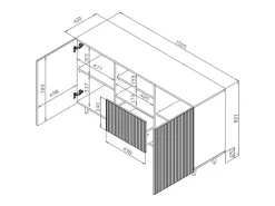 Aparador Gustave blanco 150 cm 1 cajón 2 puertas