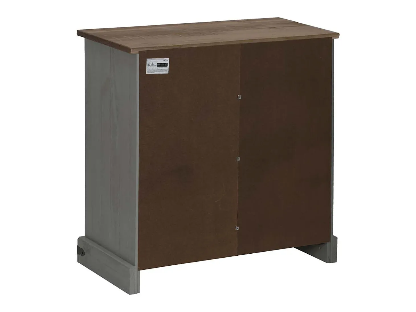 Aparador HALDEN con puerta corredera, gris, 80x40x80 cm, madera maciza