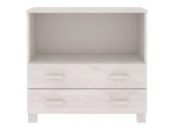 Aparador HAMAR Blanco 85x35x80 cm Madera Maciza de Pino