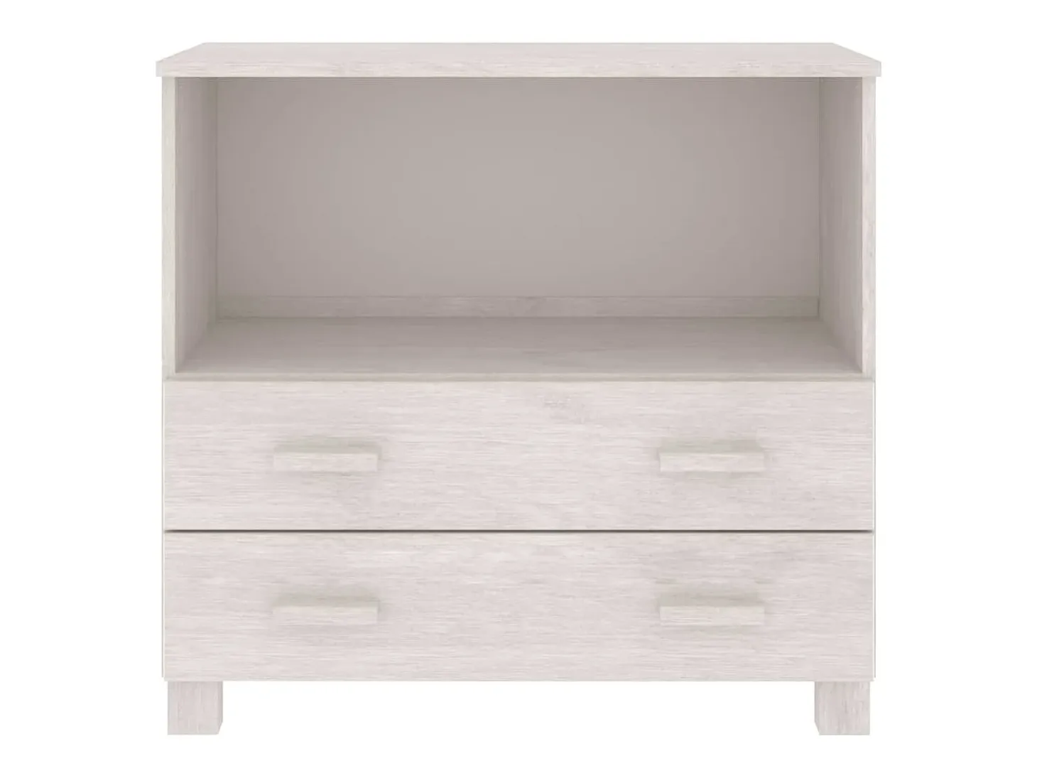 Aparador HAMAR Blanco 85x35x80 cm Madera Maciza de Pino