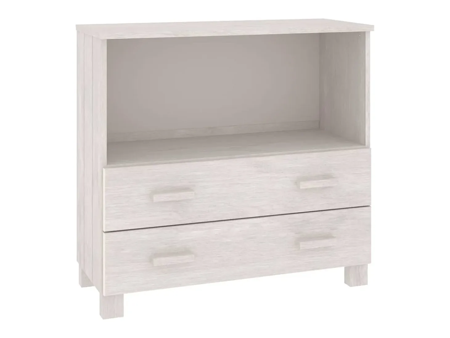 Aparador HAMAR Blanco 85x35x80 cm Madera Maciza de Pino