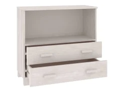 Aparador HAMAR Blanco 85x35x80 cm Madera Maciza de Pino