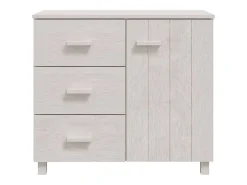 Aparador HAMAR Blanco 90x40x80 cm Madera Maciza de Pino