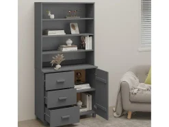 Aparador HAMAR madera de pino maciza gris oscuro