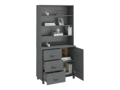 Aparador HAMAR madera de pino maciza gris oscuro