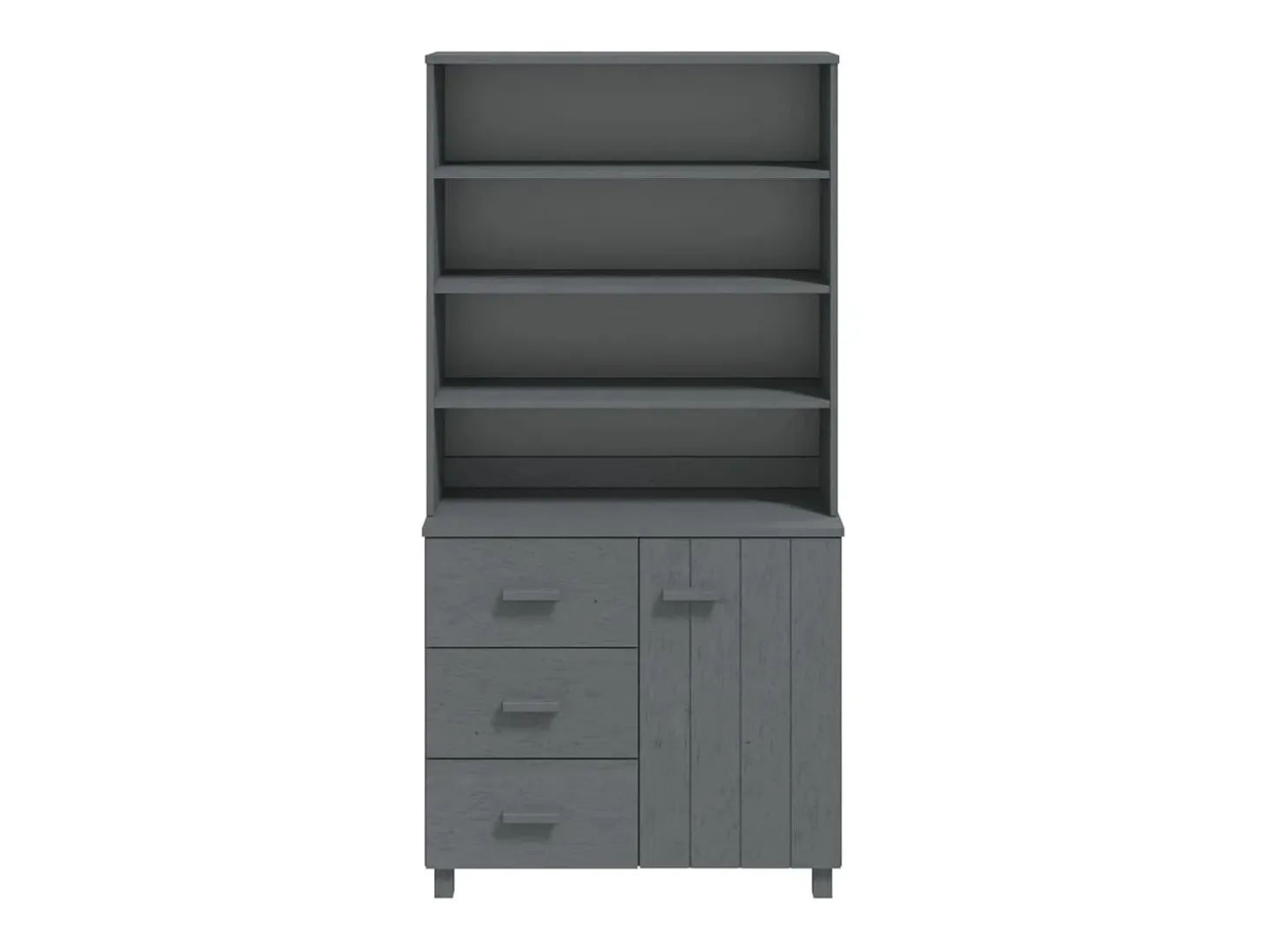 Aparador HAMAR madera de pino maciza gris oscuro
