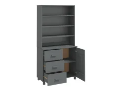 Aparador HAMAR madera de pino maciza gris oscuro