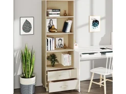 Aparador HAMAR madera de pino maciza marrón miel 60x35x180 cm ES66096