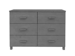 Aparador HAMAR madera maciza pino gris oscuro 113x40x80 cm ES93209