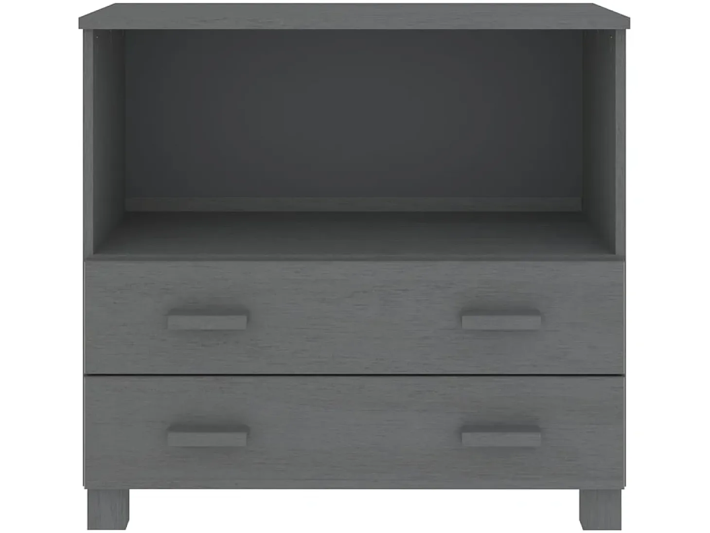 Aparador HAMAR madera maciza pino gris oscuro 85x35x80 cm ES83807