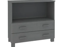 Aparador HAMAR madera maciza pino gris oscuro 85x35x80 cm ES83807