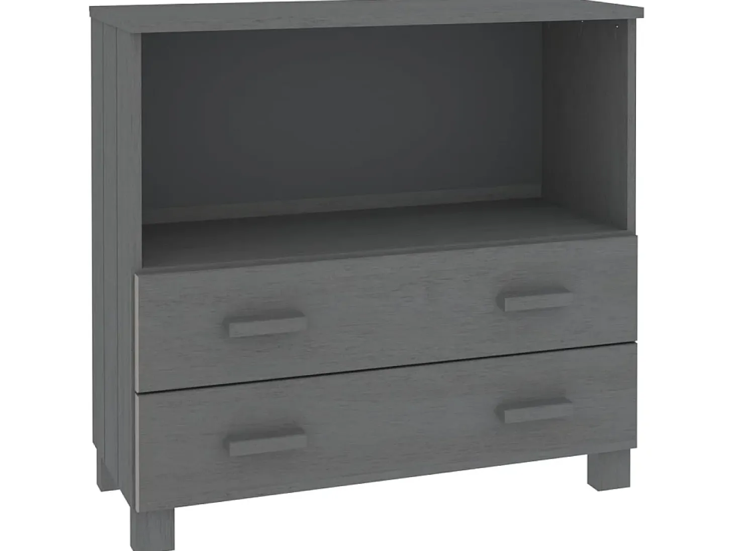 Aparador HAMAR madera maciza pino gris oscuro 85x35x80 cm ES83807