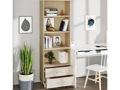 Aparador HAMAR Marrón Miel 60x35x180 cm Madera Maciza de Pino