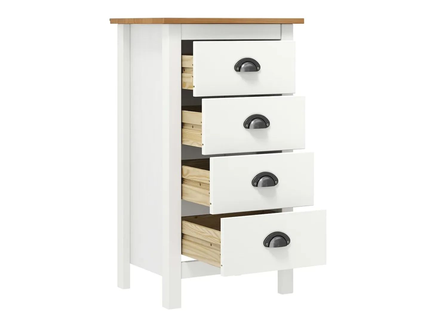 Aparador Hill Blanco 46x35x80 cm Madera Maciza de Pino