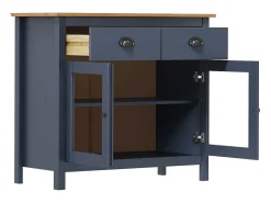 Aparador Hill Gris 90x40x80 cm Madera Maciza de Pino