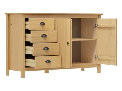 Aparador Hill madera maciza pino marrón miel 130x40x80 cm