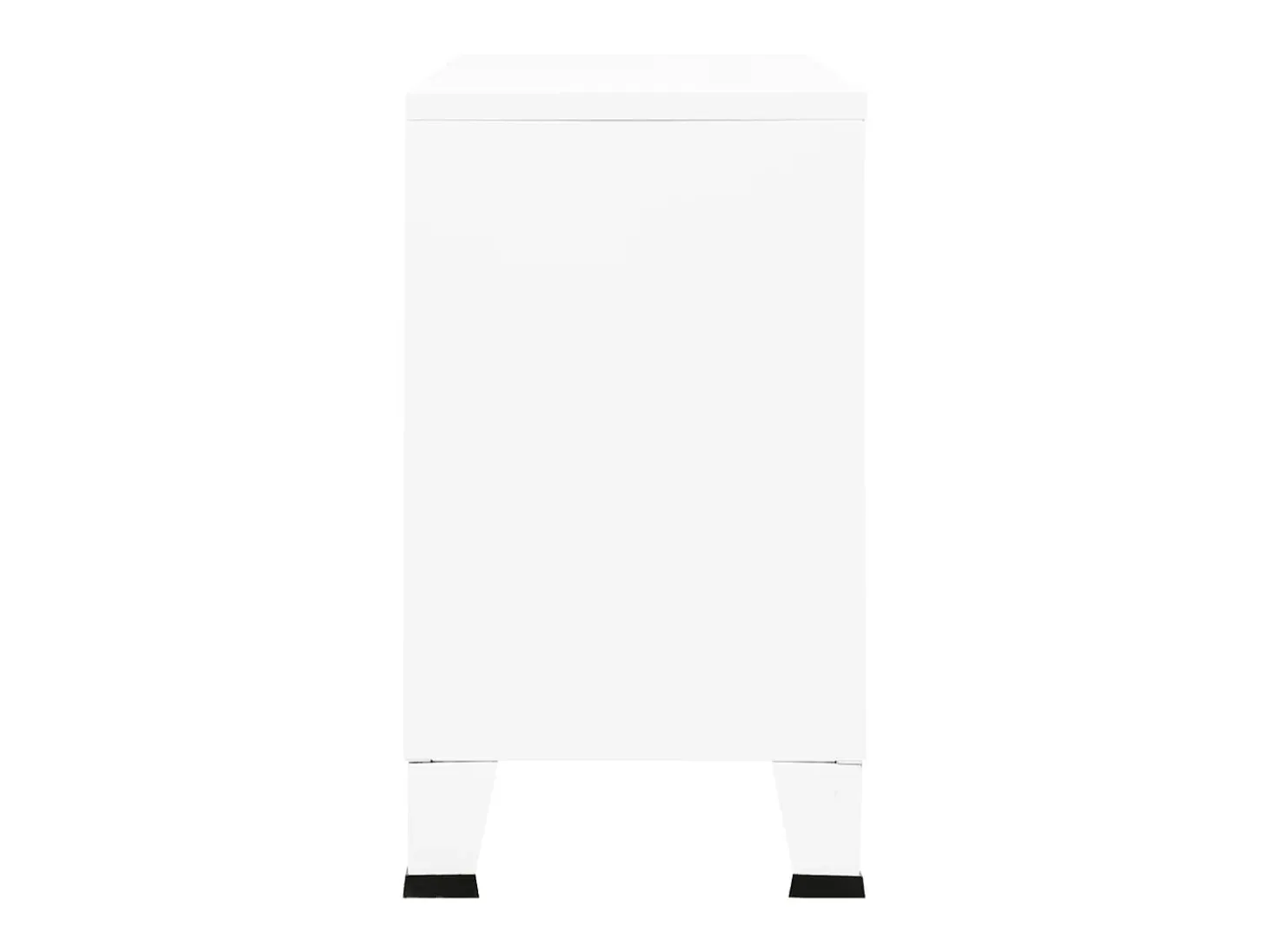 Aparador industrial de metal y vidrio blanco 105x35x62 cm ES85427