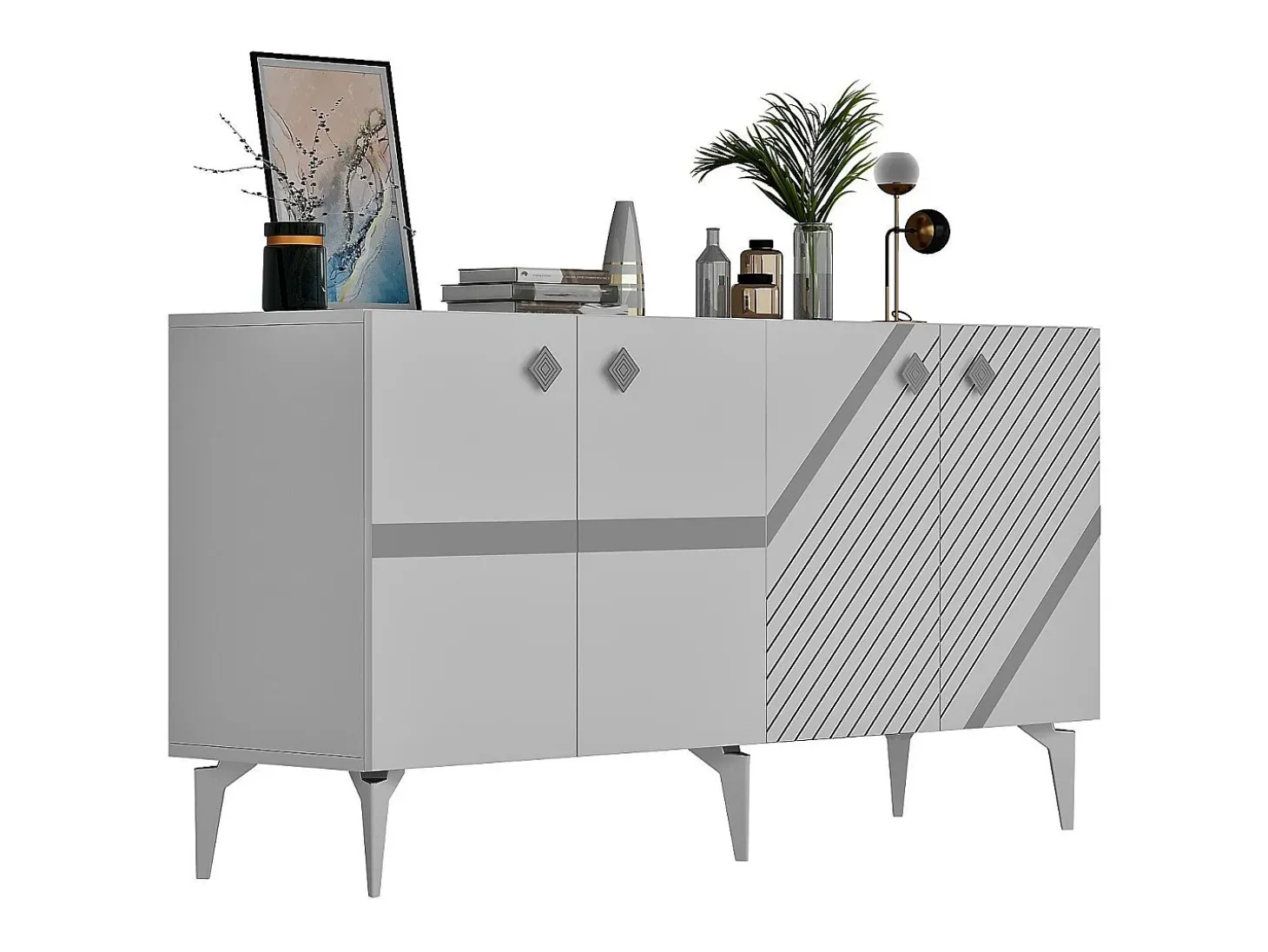 Aparador Iris Blanco Plata 150x79x40 cm