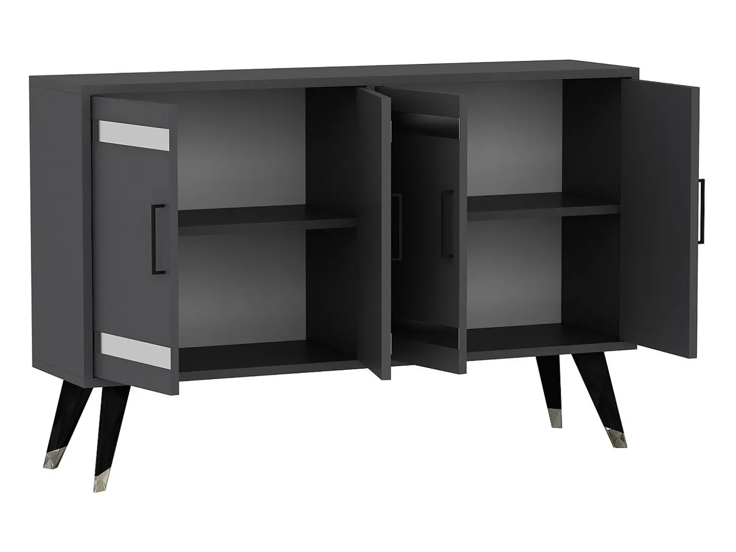 Aparador Kailua 1951, Antracita, 80x120x30cm, Aglomerado laminado