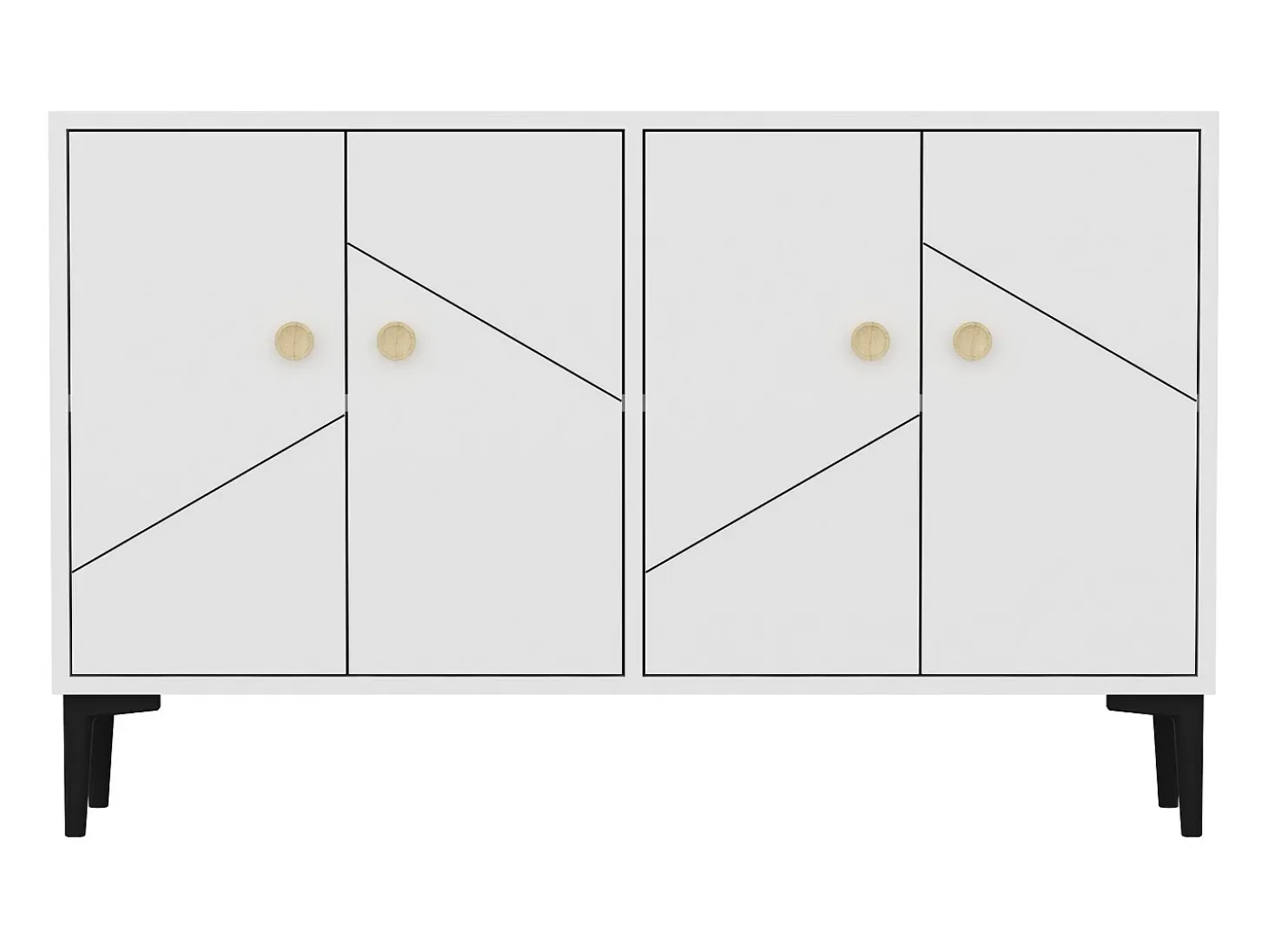 Aparador Kailua 1958, Blanco, 75x120x30cm, Aglomerado laminado