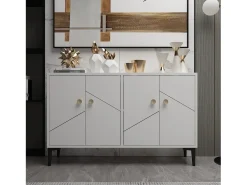 Aparador Kailua 1958, Blanco, 75x120x30cm, Aglomerado laminado