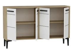 Aparador Kailua 1948, Roble|Blanco, 75x120x30cm, Aglomerado laminado