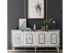 Aparador Karya Blanco Plata 150x79x40 cm