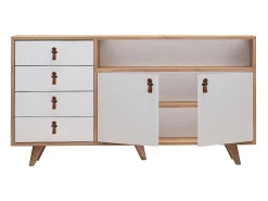 Aparador Lavina color roble Blanco 140x40x86 cm