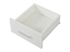 Aparador LED con estantes regulables, 3 cajones y 3 puertas - Acabado blanco brillo