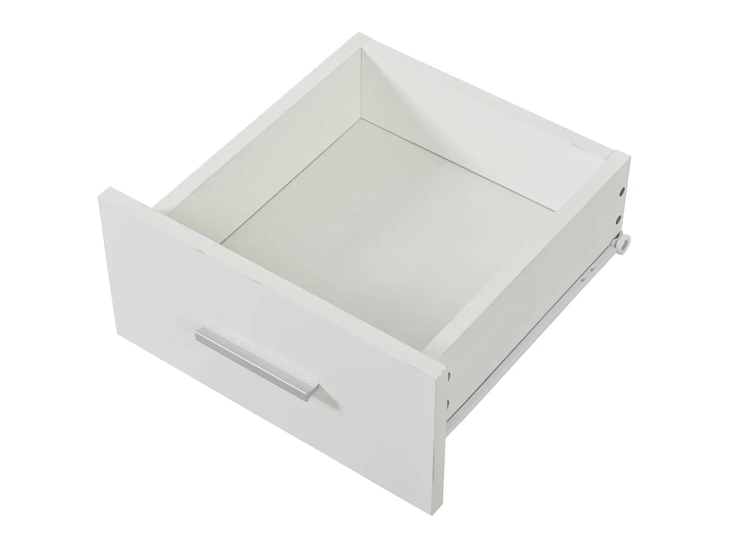Aparador LED con estantes regulables, 3 cajones y 3 puertas - Acabado blanco brillo