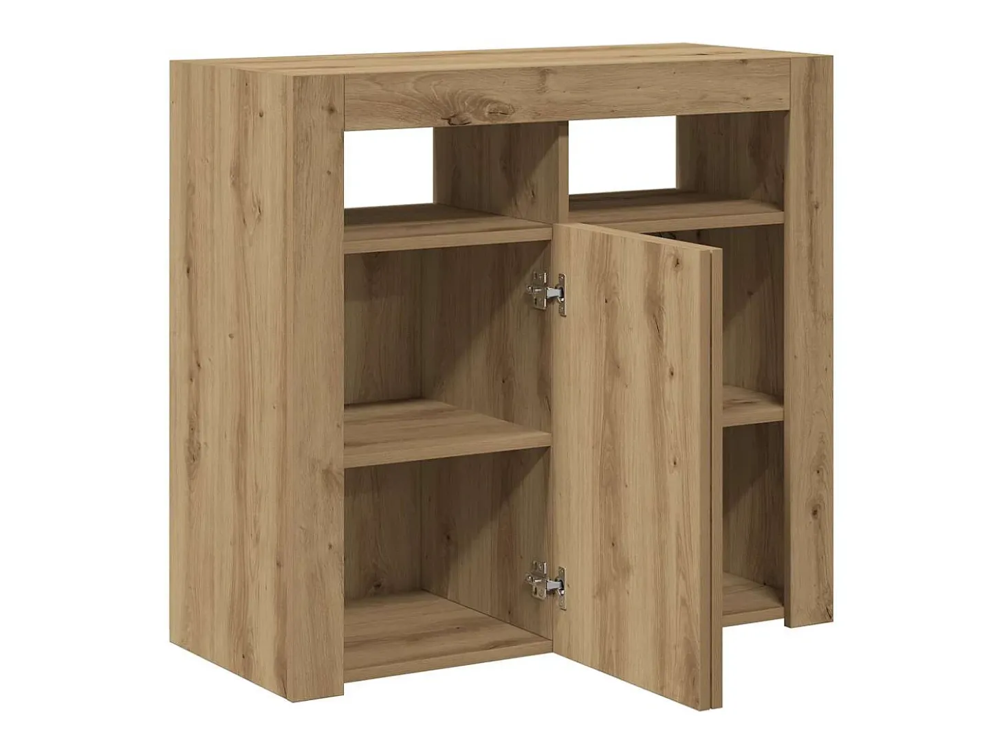 Aparador luces LED madera ingeniería roble artisan 80x35x75 cm