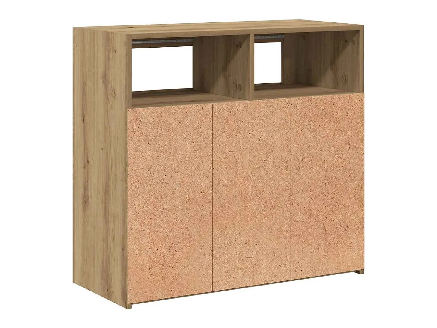 Aparador luces LED madera ingeniería roble artisan 80x35x75 cm