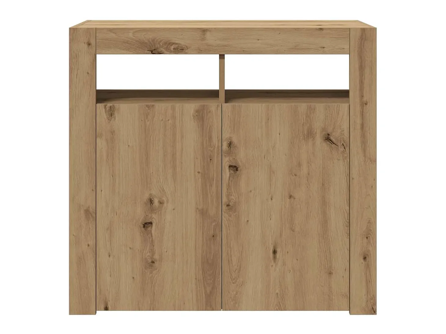 Aparador luces LED madera ingeniería roble artisan 80x35x75 cm
