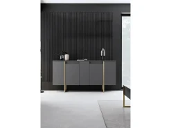 Aparador Luxe Antracita dorado160x35x80 cm
