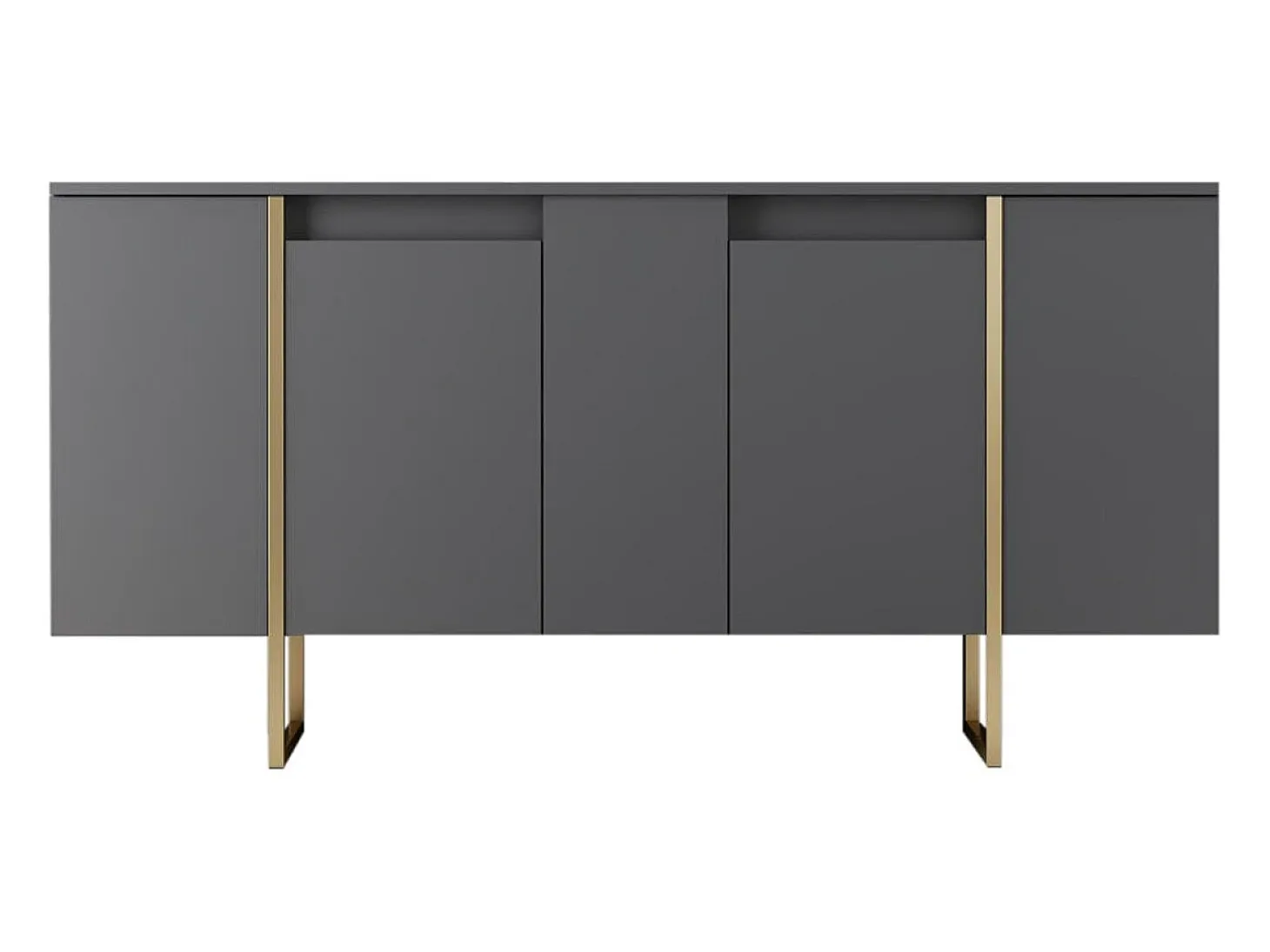 Aparador Luxe Antracita dorado160x35x80 cm