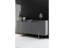Aparador Luxe Antracita dorado160x35x80 cm