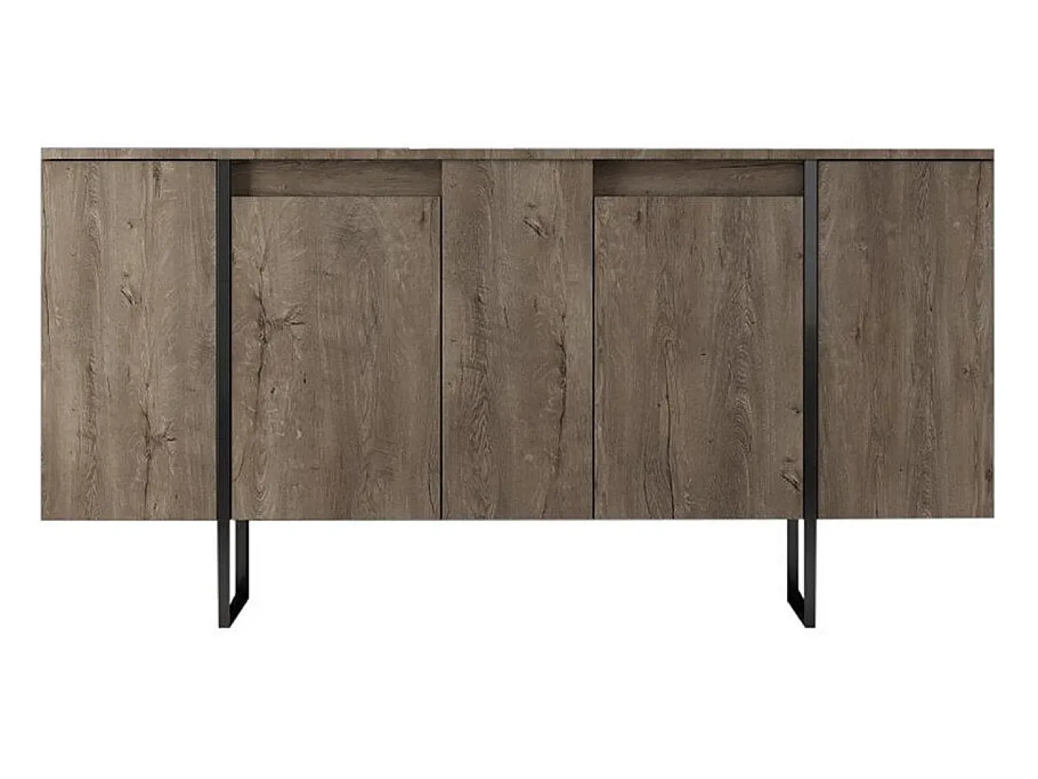 Aparador Luxe color nogal Negro 160x35x80 cm