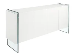 Aparador madera blanco y cristal templado 3058 ANGEL CERDA