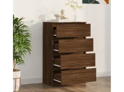 Aparador madera contrachapada roble marrón 60x35x98,5 cm ES346976