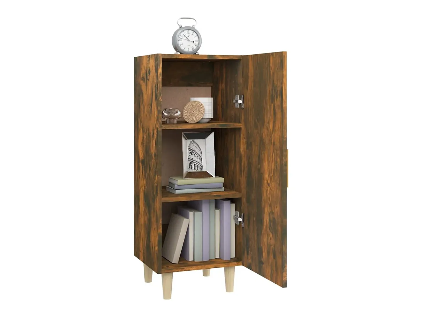 Aparador madera contrachapada roble ahumado 34,5x34x90 cm ES82495