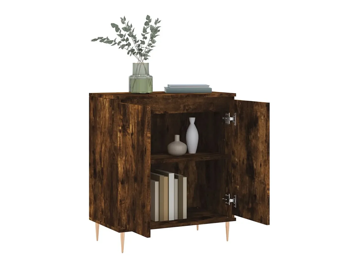 Aparador madera contrachapada color roble ahumado 60x35x70 cm ES98295