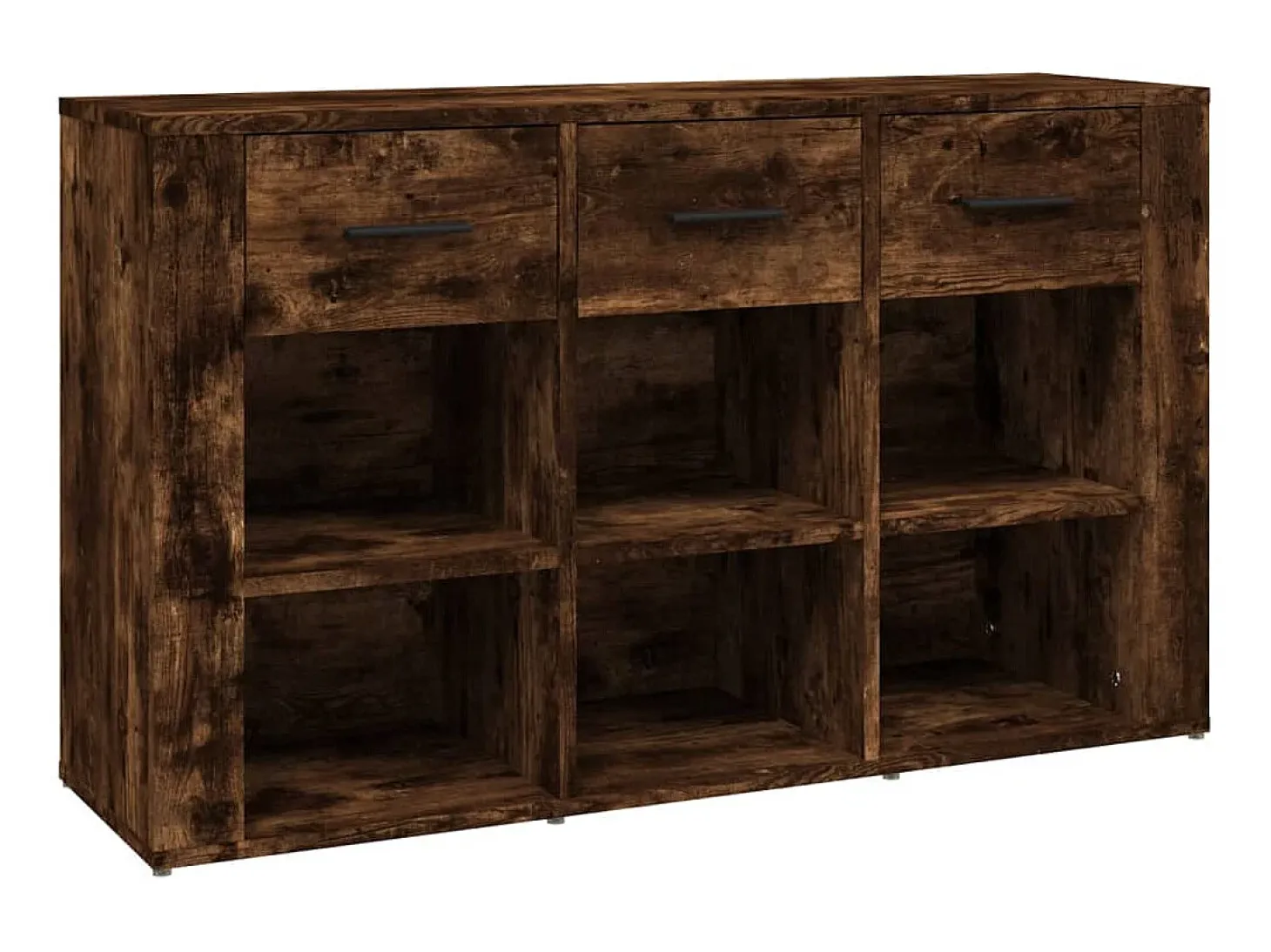 Aparador madera contrachapada roble ahumado 100x30x59,5 cm ES55468