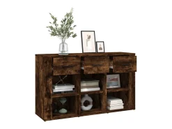 Aparador madera contrachapada roble ahumado 100x30x59,5 cm ES55468
