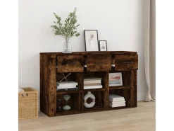 Aparador madera contrachapada roble ahumado 100x30x59,5 cm ES55468